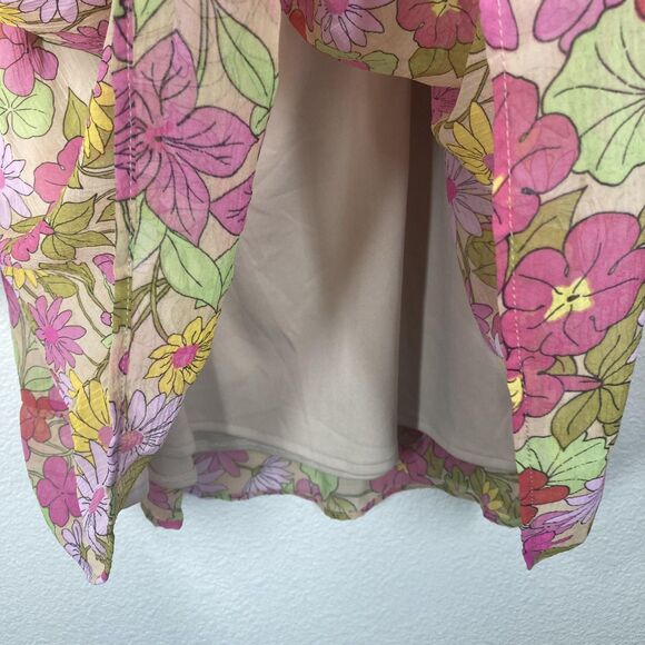 Show Me Your Mumu Briar Dress Womens XL Pink Floral Boho Peasant Long Sleeve - Picture 12 of 16